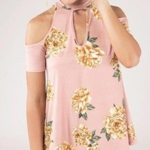 Blush Keyhole Cut Shoulders Blouse